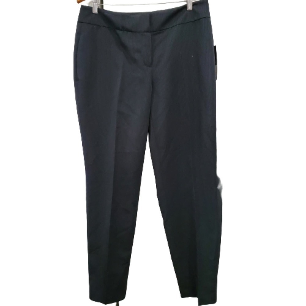 Nine West  Dress Pants Womens Size 10 Black Pin Stripped Gray Stripes Career